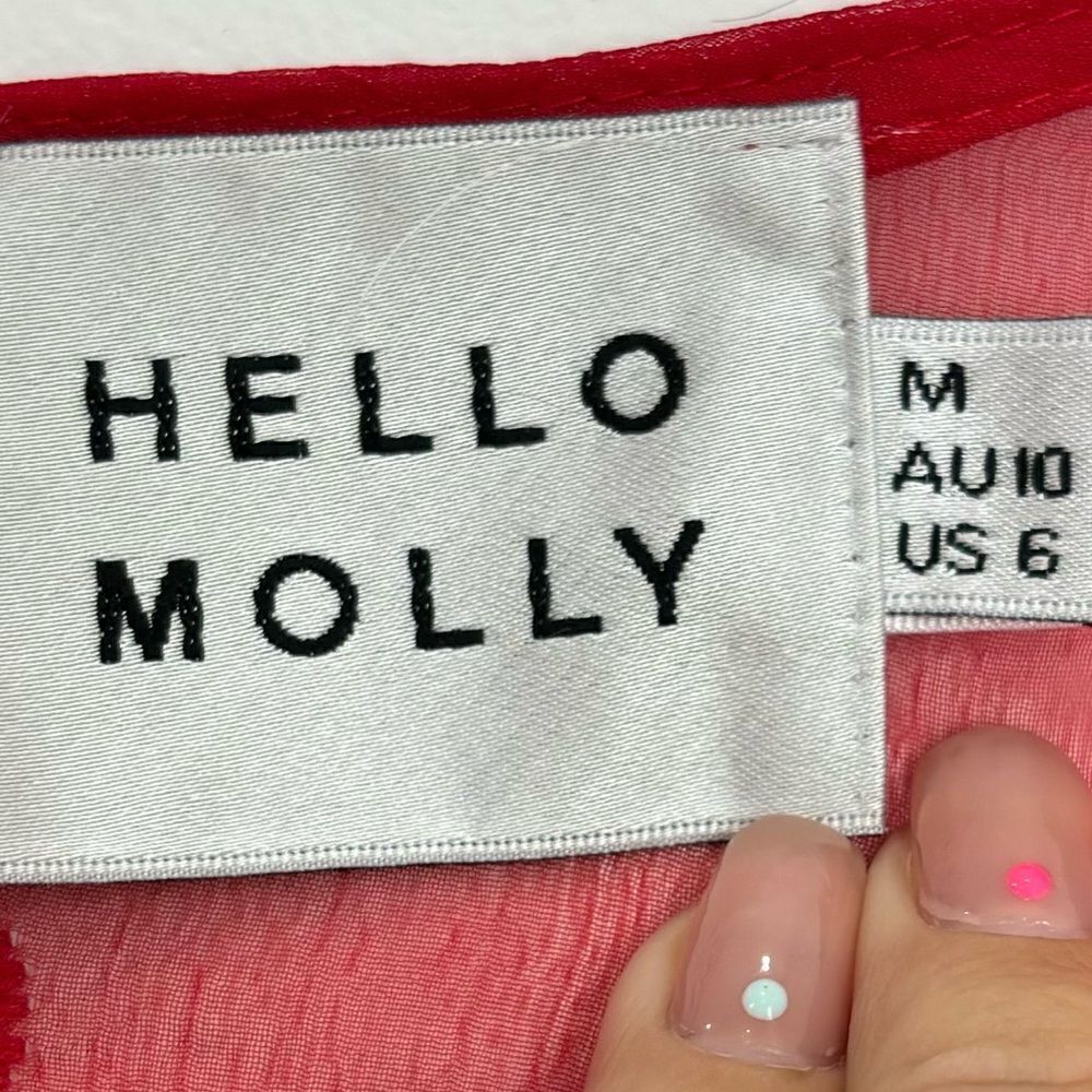 Hello Molly Red Long Sleeve Wrap Mini Dress - Picture 6 of 7